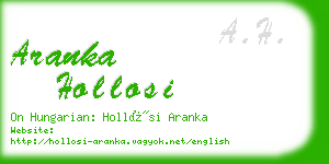 aranka hollosi business card